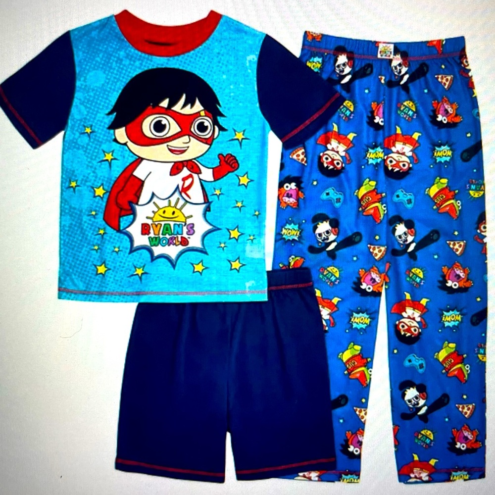 Boys Ryan’s World Top, Shorts and Pajama Set